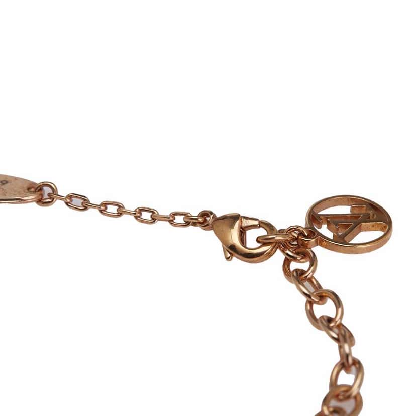 Louis Vuitton Gold Plated Crystal Heart Necklace Gold Metal Good condition - Box View