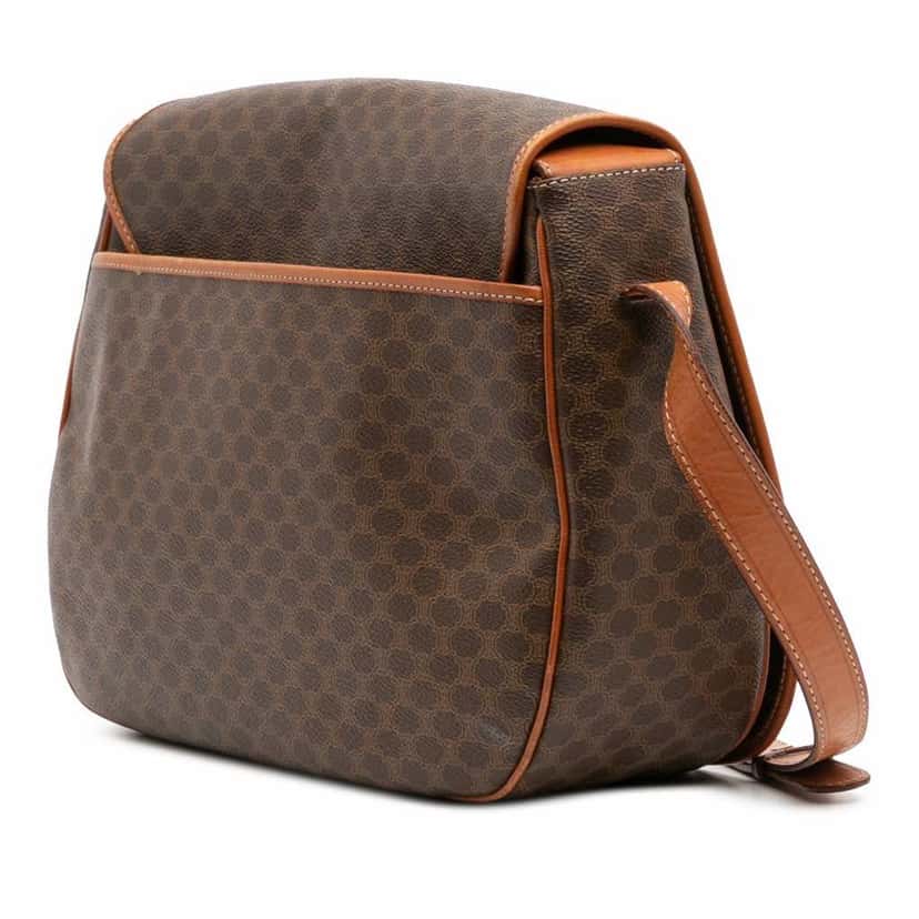 Celine Macadam Coated Canvas Crossbody Brown Canvas Good condition - Back View