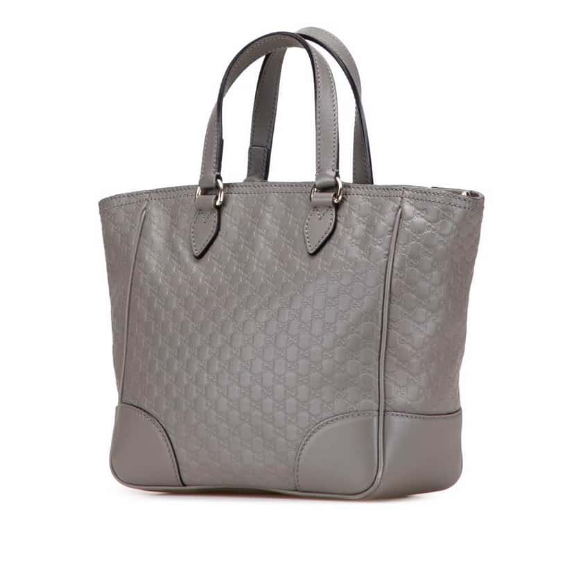 Gucci Small Microguccissima Bree Satchel Grey Leather Very good condition - Back View