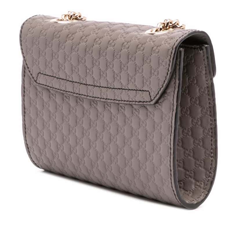 Gucci Mini Microguccissima Emily Crossbody Grey Leather Good condition - Back View