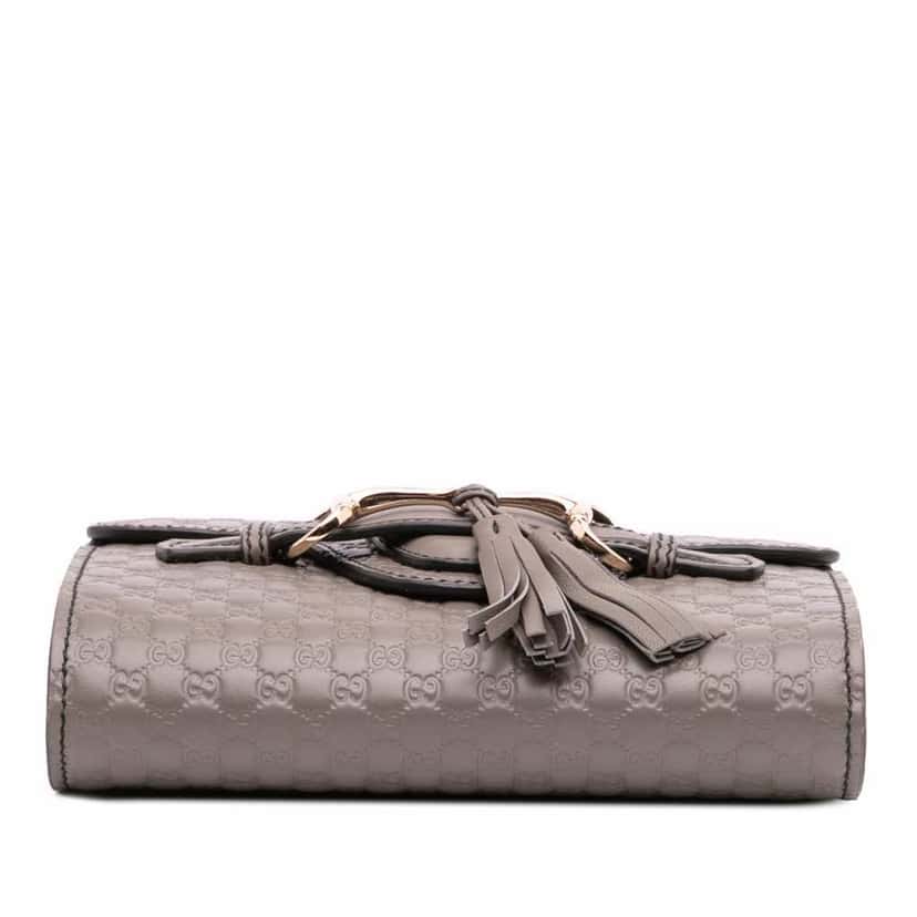 Gucci Mini Microguccissima Emily Crossbody Grey Leather Good condition - Inside View