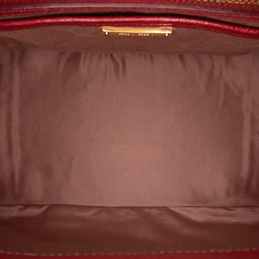 Miu Miu Bicolor Goatskin Madras Boston Bag Orange Leather Good condition - Model View