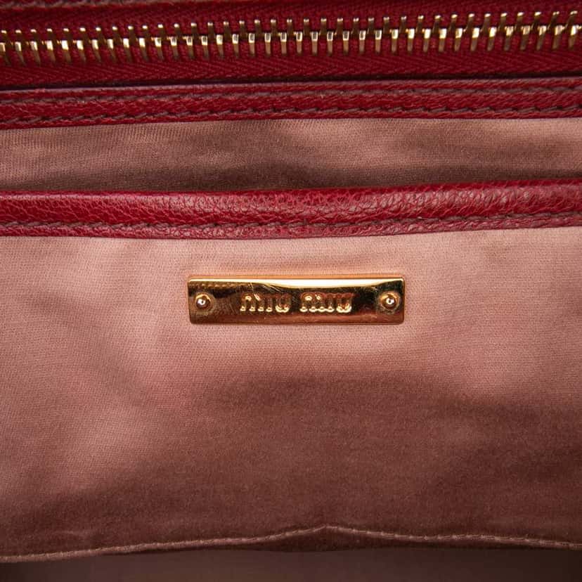 Miu Miu Bicolor Goatskin Madras Boston Bag Orange Leather Good condition - Box View