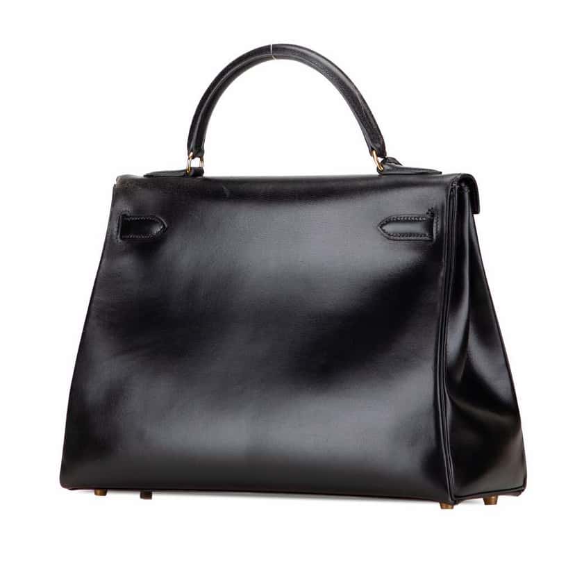 Hermès Box Calf Kelly Retourne 32 Black Leather Good condition - Back View