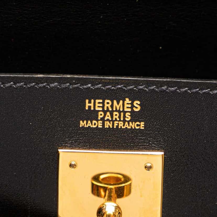 Hermès Box Calf Kelly Retourne 32 Black Leather Good condition - Box View