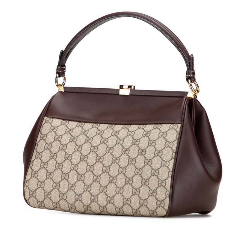 Gucci GG Supreme Ophidia Virgo Top Handle Bag Brown Canvas Good condition - Back View
