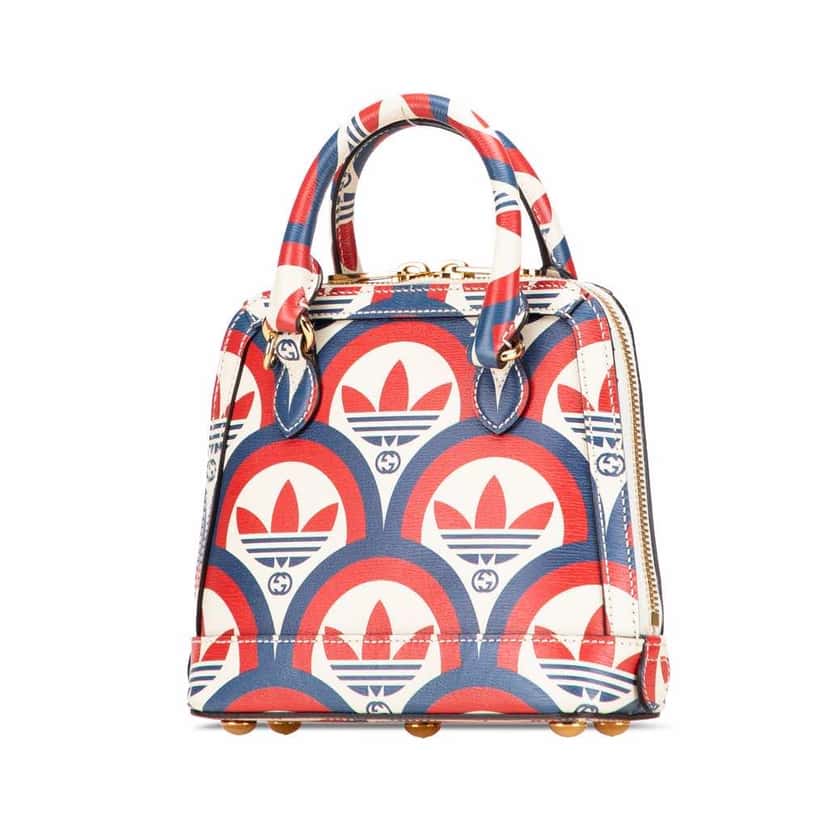 Gucci Adidas Mini Leather Horsebit 1955 Top Handle Bag Red Leather Good condition - Back View