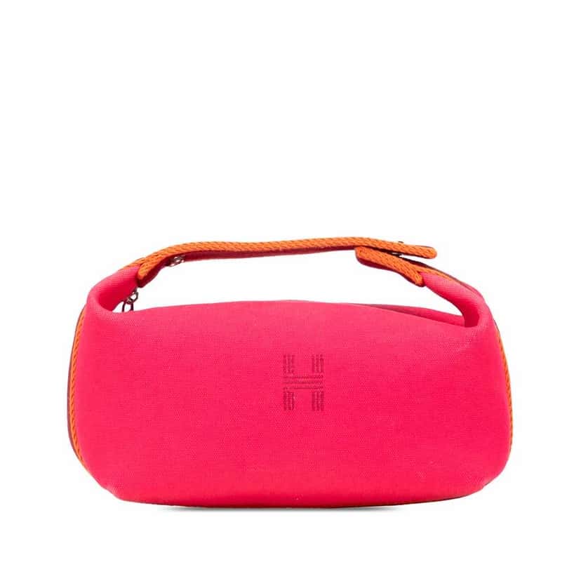 Hermès Small Canvas Bride A Brac Case Pink Canvas Good condition - Front View