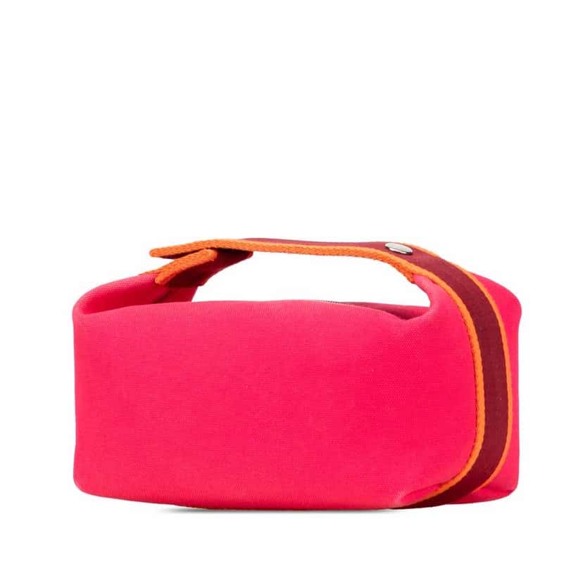 Hermès Small Canvas Bride A Brac Case Pink Canvas Good condition - Back View