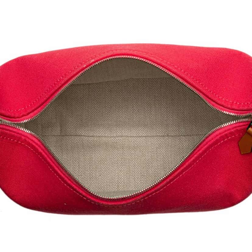 Hermès Small Canvas Bride A Brac Case Pink Canvas Good condition - Model View
