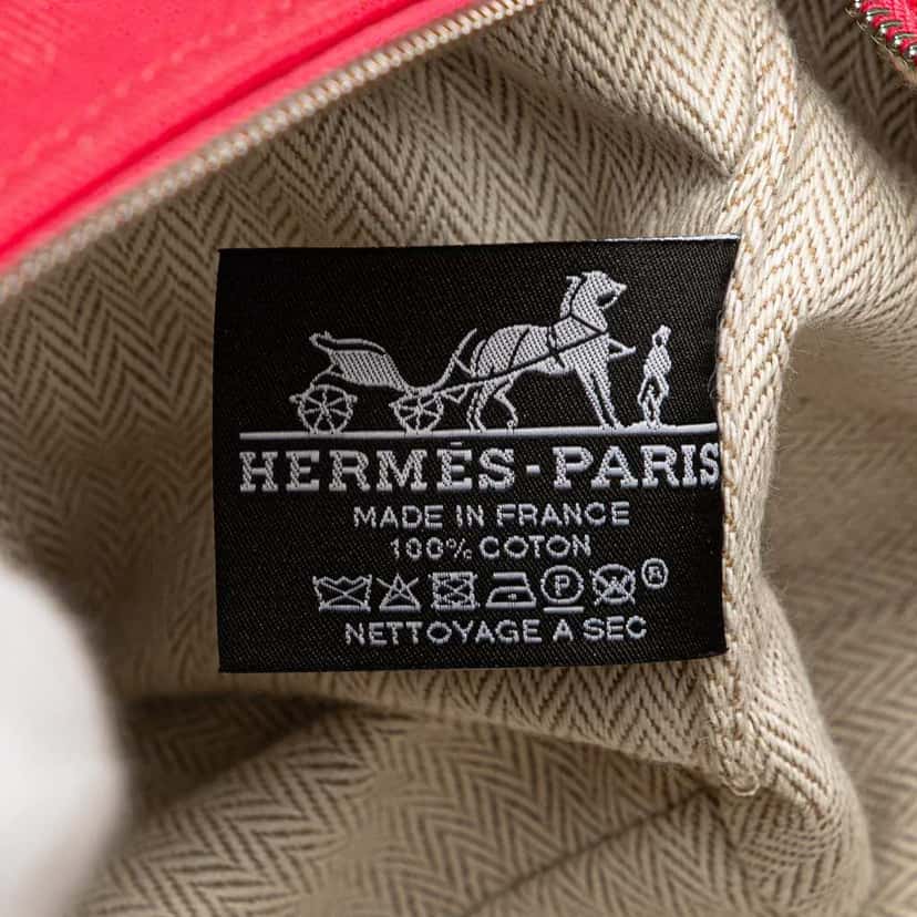 Hermès Small Canvas Bride A Brac Case Pink Canvas Good condition - Box View