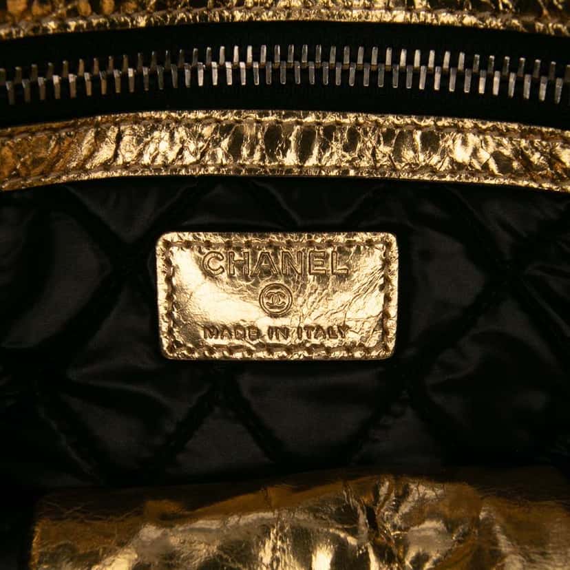Chanel Metallic Lambskin Je Ne Suis Pas En Solde Clutch Gold Leather Very good condition - Box View