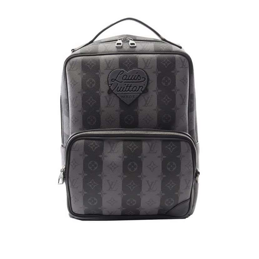 Louis Vuitton Nigo Monogram Eclipse Stripes Heart Modular Utilitary Backpack Grey Canvas Good condition - Front View
