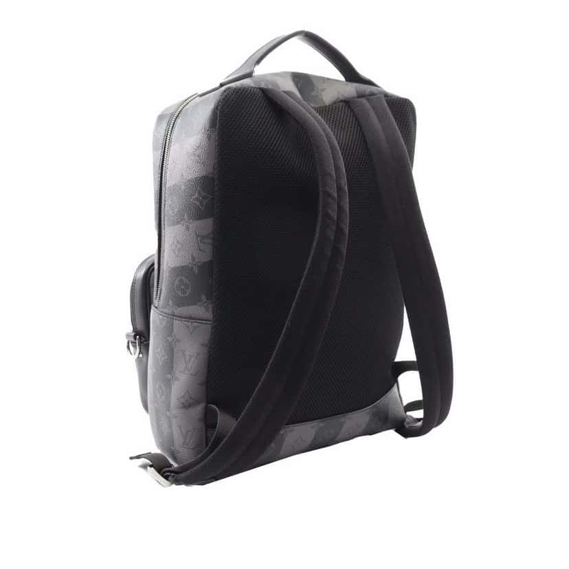 Louis Vuitton Nigo Monogram Eclipse Stripes Heart Modular Utilitary Backpack Grey Canvas Good condition - Back View