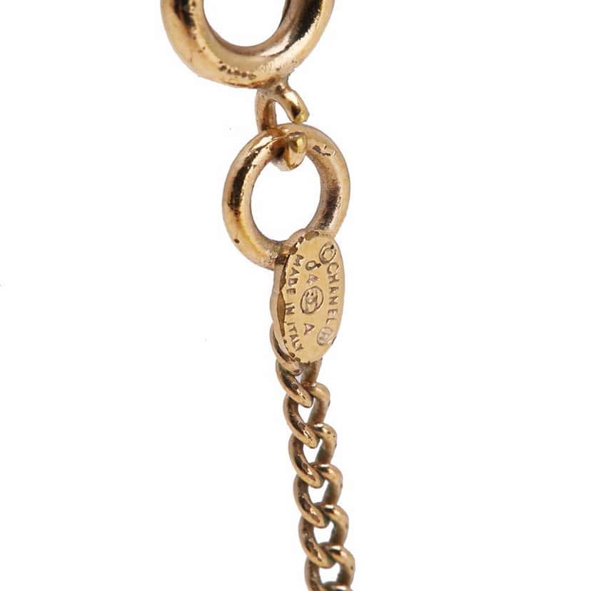 Chanel Gold Plated Enamel CC Pendant Necklace Gold Metal Good condition - Inside View