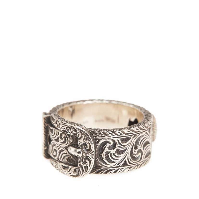 Gucci Sterling Silver Interlocking G Garden Belt Ring Silver Silver Good condition - Back View