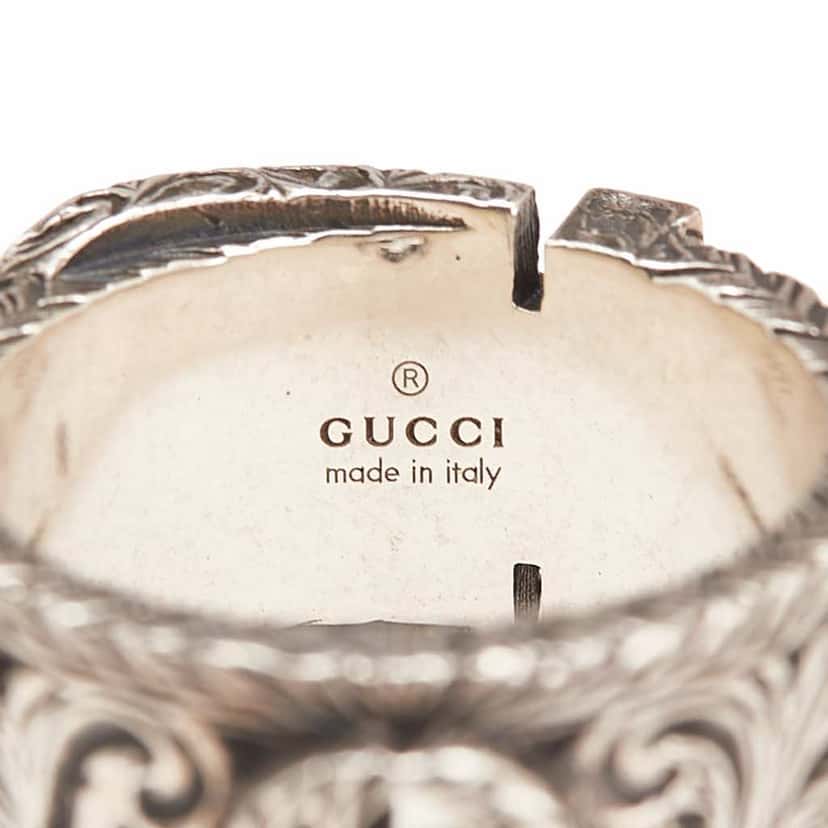 Gucci Sterling Silver Interlocking G Garden Belt Ring Silver Silver Good condition - Model View
