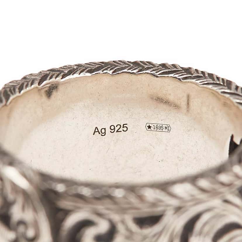 Gucci Sterling Silver Interlocking G Garden Belt Ring Silver Silver Good condition - Box View