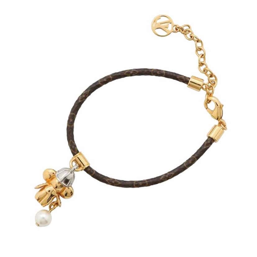 Louis Vuitton Monogram Vivienne Basketball Charm Bracelet Brown Canvas Good condition - Back View
