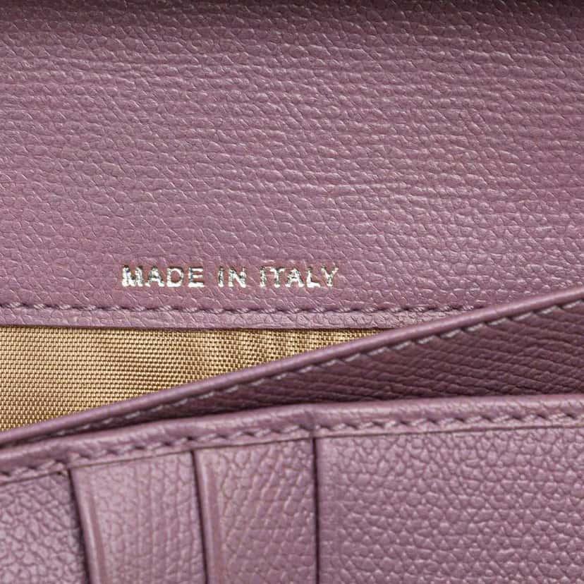 Chanel Grained Calfskin CC Button Yen Long Wallet Purple Leather Good condition - Box View