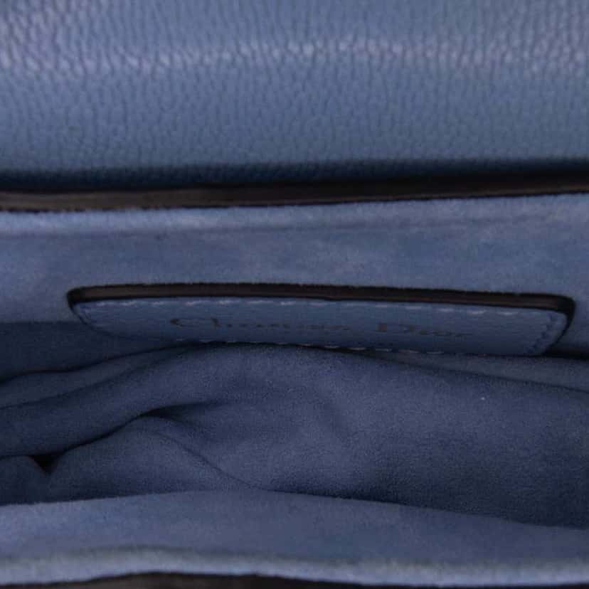 Dior Micro Goatskin Saddle Blue Leather Good condition - Model View