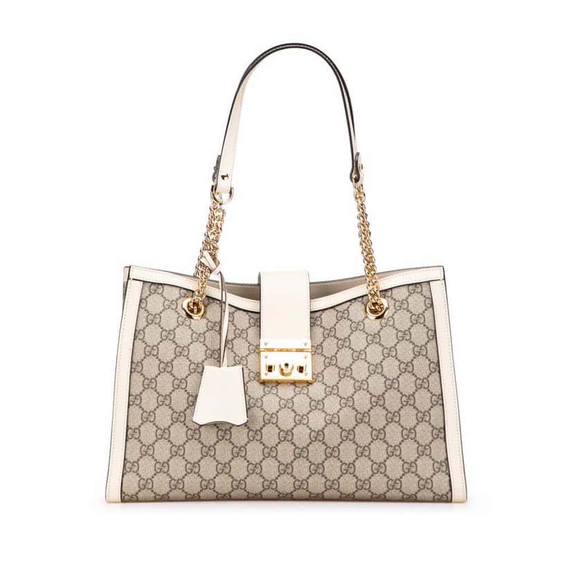 Gucci Large GG Supreme Padlock Tote Brown Canvas Good condition - Front View