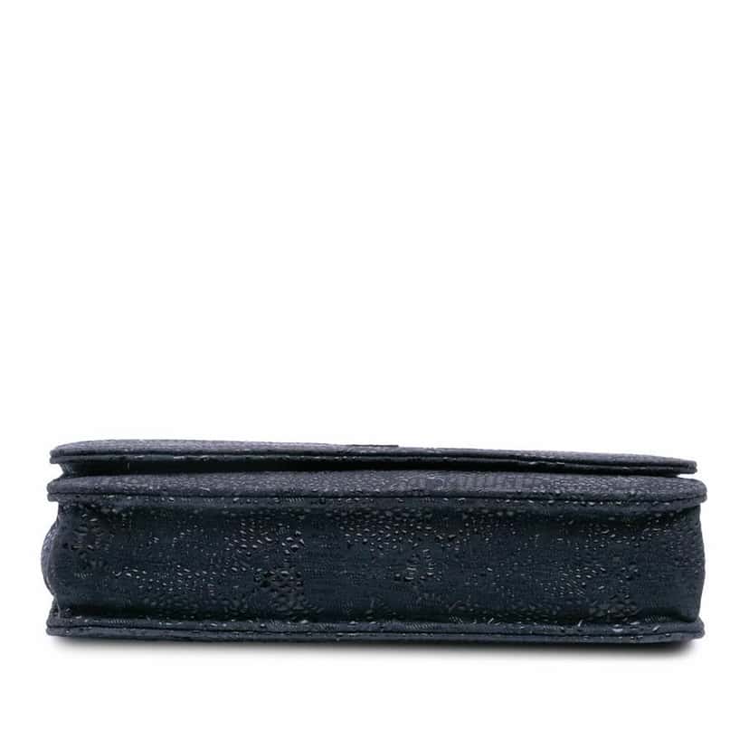 Chanel Lace Overlay Goatskin Wallet On Chain Blue Leather Good condition - Inside View