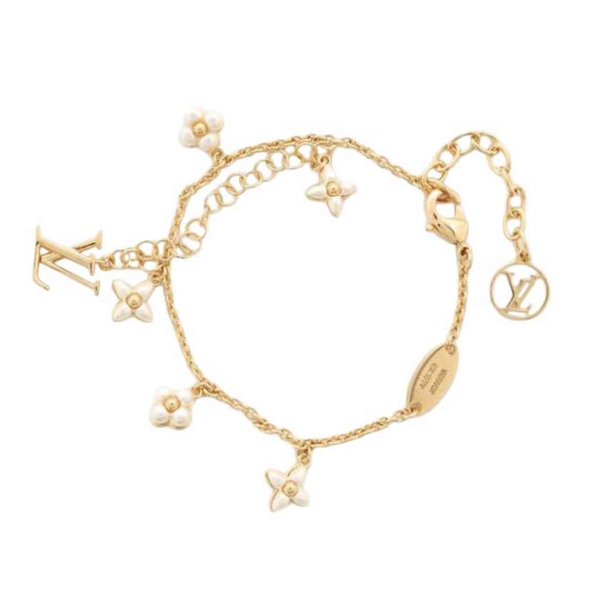 Louis Vuitton Gold Plated LV Floragram Bracelet Gold Metal Good condition - Inside View