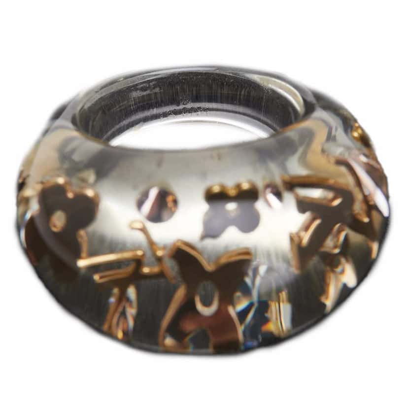 Louis Vuitton Resin and Crystal Monogram Inclusion Ring White Good condition - Inside View
