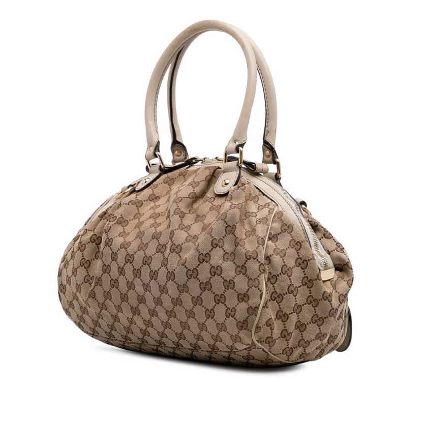 Gucci GG Canvas Sukey Satchel Brown Canvas Good condition - Back View