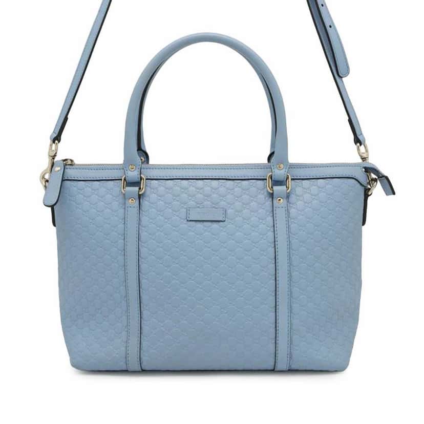 Gucci Small Microguccissima Joy Satchel Blue Leather Good condition - Front View