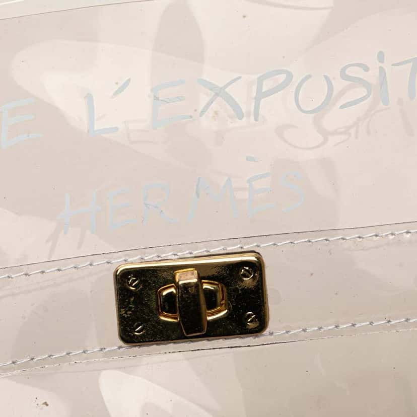 Hermès Vinyl Souvenir De L Exposition Kelly Handbag White Good condition - Box View