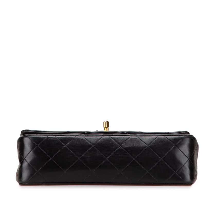Chanel Small Classic Lambskin Double Flap Black Leather Good condition - Inside View