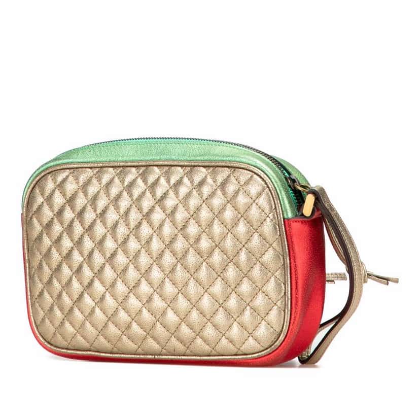 Gucci Laminated Nappa Trapuntata Wristlet Clutch Red Leather Good condition - Back View