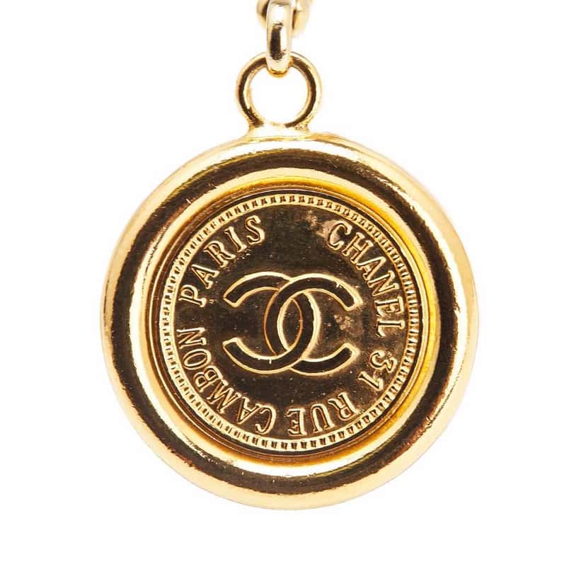 Chanel Gold Plated CC Medallion Chain Belt Gold Metal Good condition - Back View
