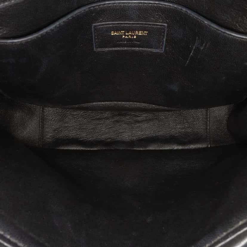 Saint Laurent Medium Chevron Lambskin Monogram Sulpice Bag Black Leather Good condition - Model View