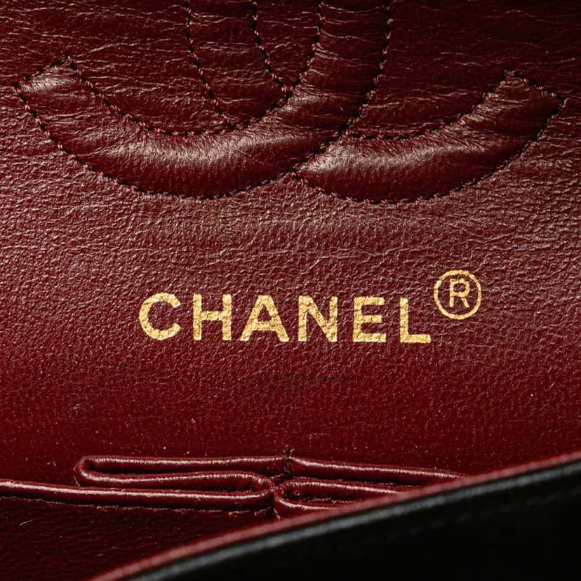 Chanel Small Classic Lambskin Double Flap Black Leather Good condition - Box View