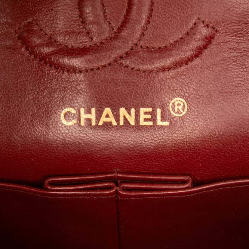 Chanel Small Classic Lambskin Double Flap Black Leather Good condition - Box View