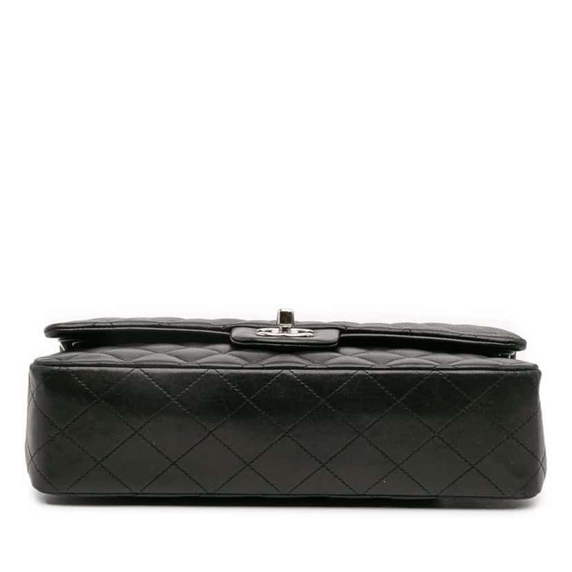 Chanel Medium Classic Lambskin Double Flap Black Leather Good condition - Inside View