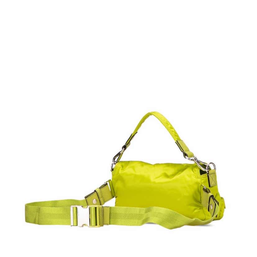 Fendi Nylon Multipocket Convertible Baguette Satchel Green Good condition - Back View