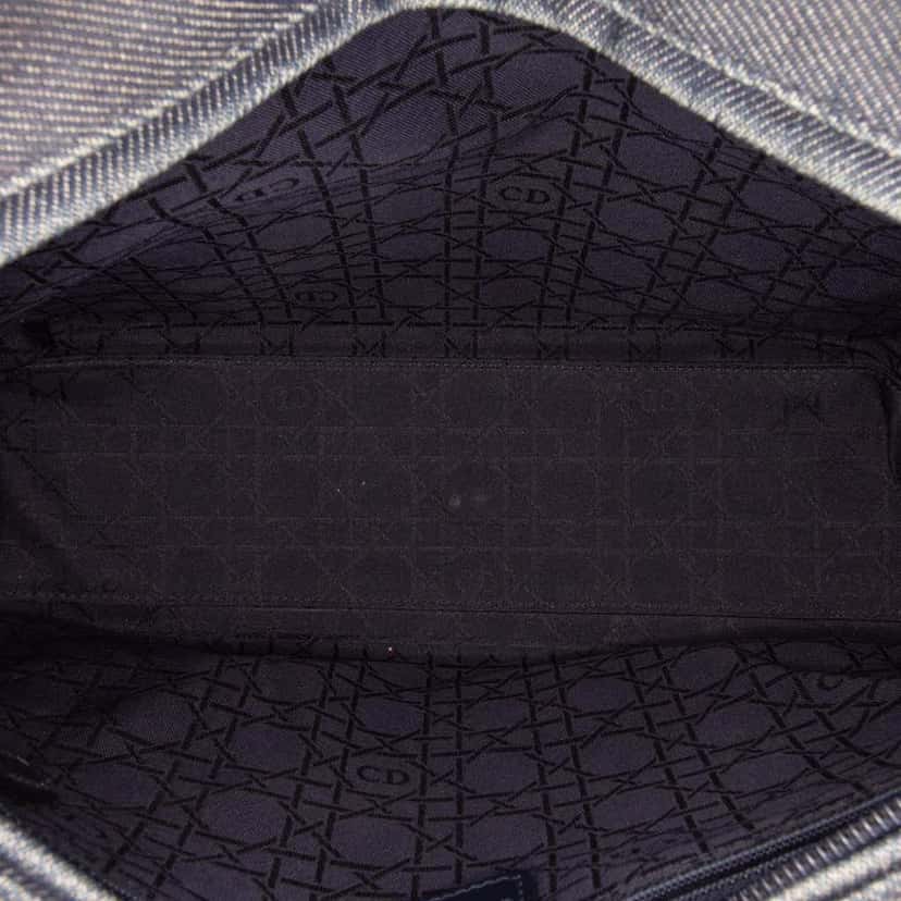 Dior Large Denim Cannage Lady Dior Blue Denim Very good condition - Model View