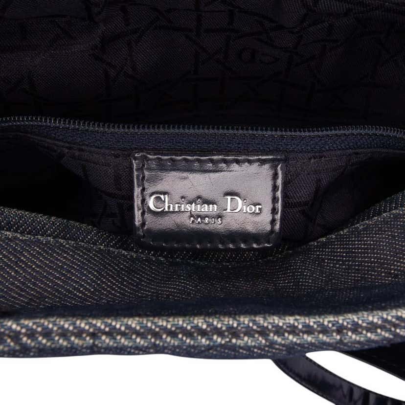 Dior Large Denim Cannage Lady Dior Blue Denim Very good condition - Box View