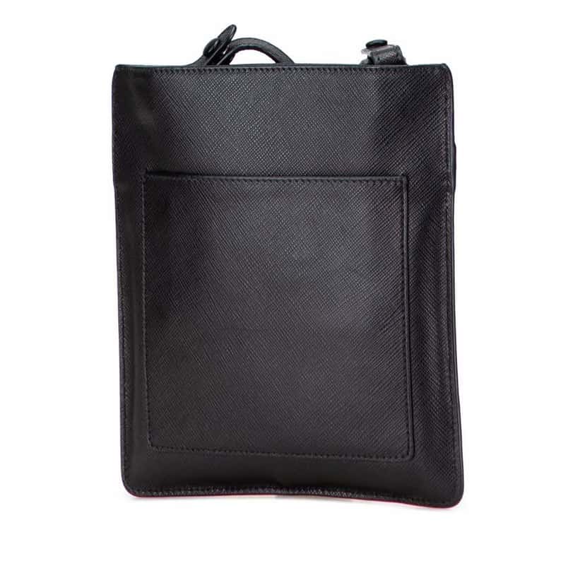 Prada Saffiano Crossbody Black Leather Good condition - Back View