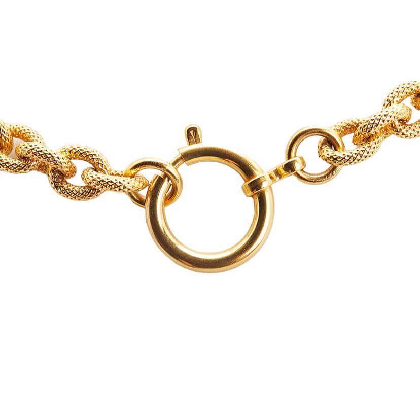 Chanel Lava Collection CC 24K Yellow Gold Pendant Necklace Gold Gold Good condition - Back View