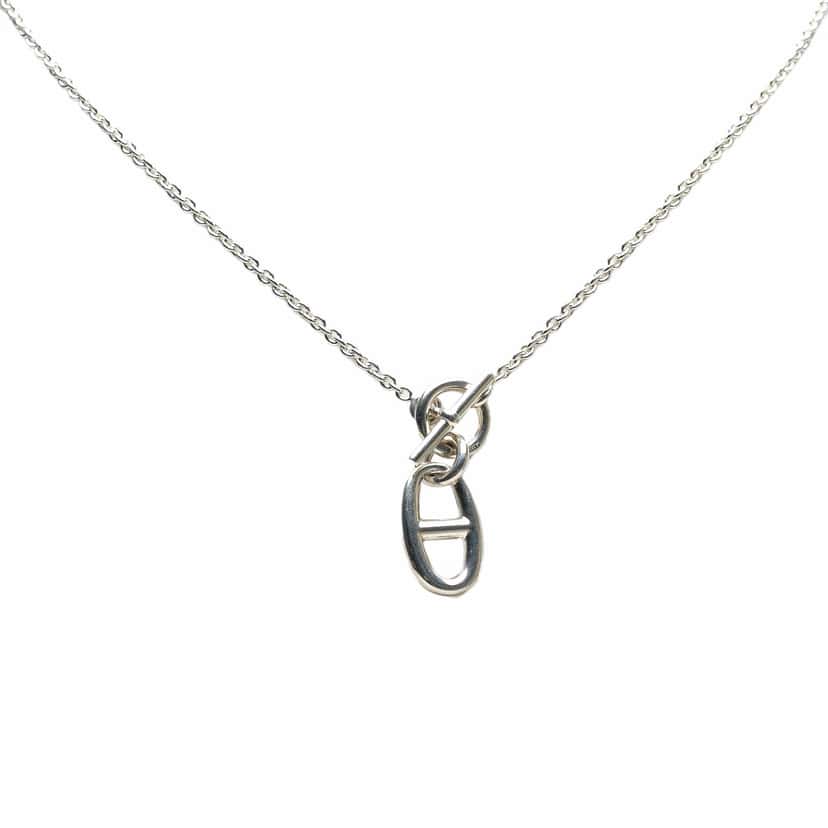 Hermès Sterling Silver Chaine D'Ancre Amulet Necklace Silver Silver Good condition - Front View
