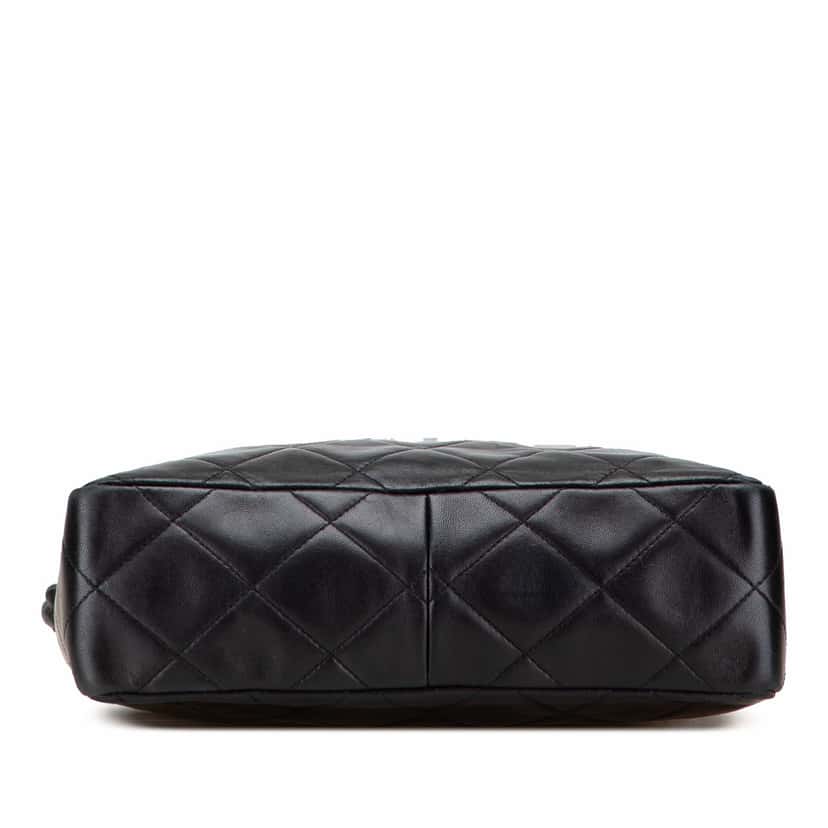 Chanel CC Quilted Lambskin Twisted Strap Crossbody Black Leather Good condition - Inside View