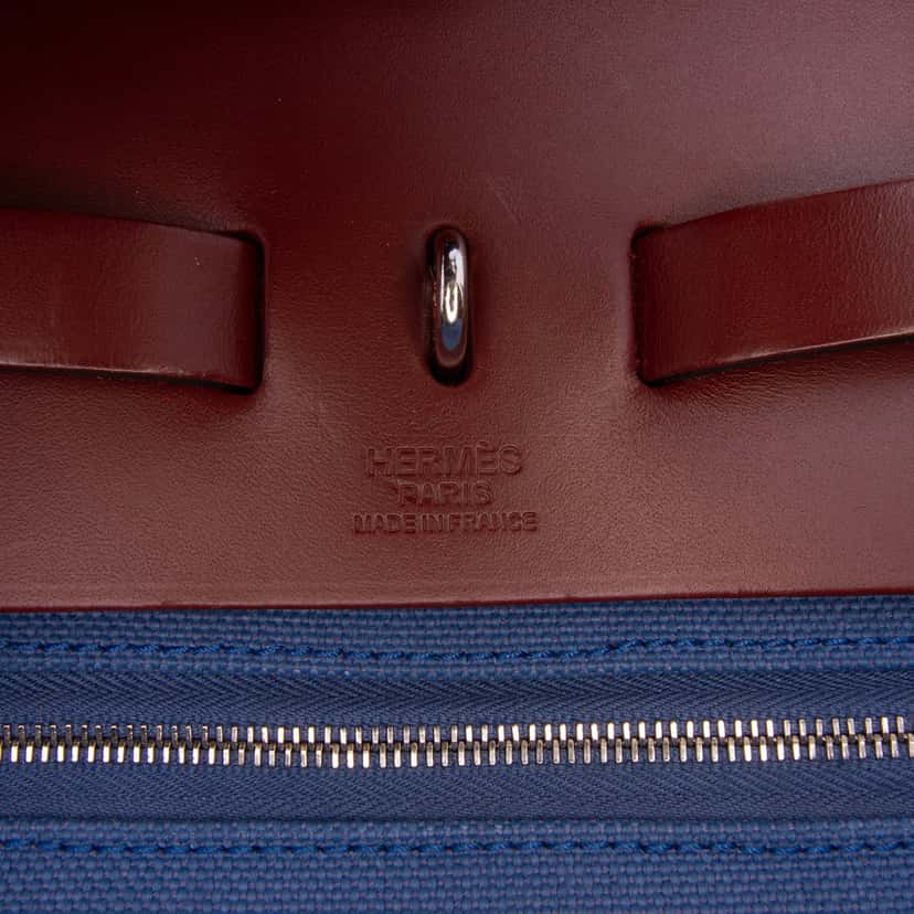 Hermès Toile Herbag Zip 39 Blue Canvas Good condition - Box View