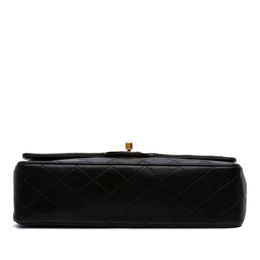 Chanel Medium Classic Lambskin Double Flap Black Leather Good condition - Inside View