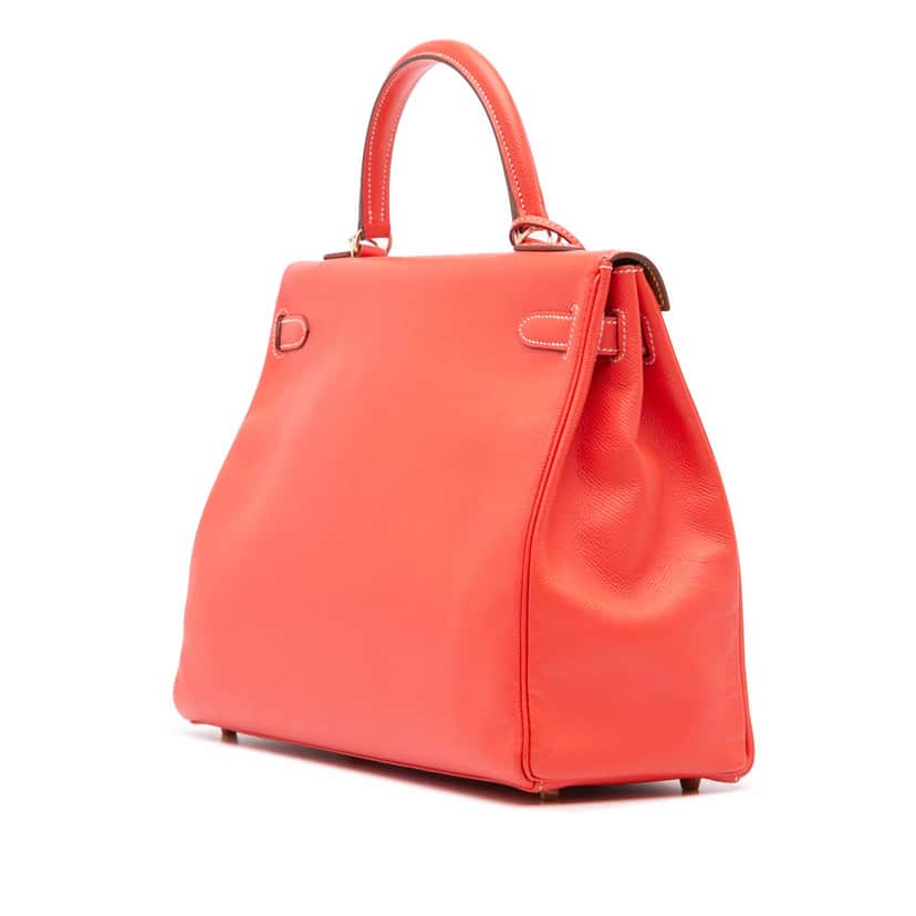 Hermès Epsom Candy Kelly II Retourne 35 Pink Leather Good condition - Back View
