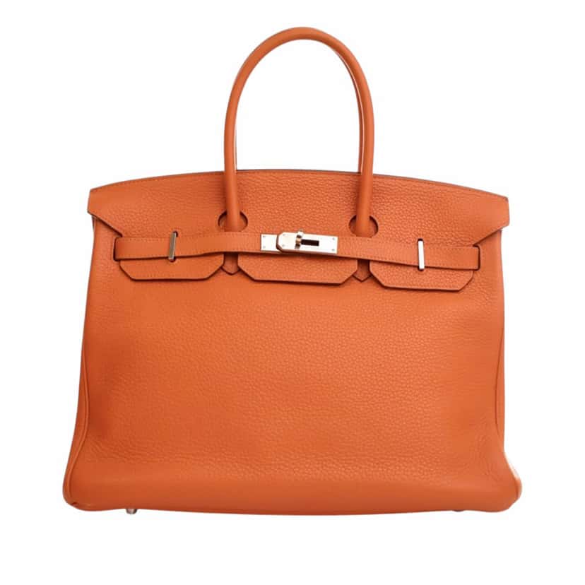 Hermès Togo Birkin Retourne 35 Orange Leather Good condition - Front View